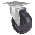 Plate Caster, Swivel, Nyln, 5 in, 330 lb, Blk