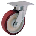 Kingpinless Plate Caster, Swivel, Poly, 8 in, 880 lb