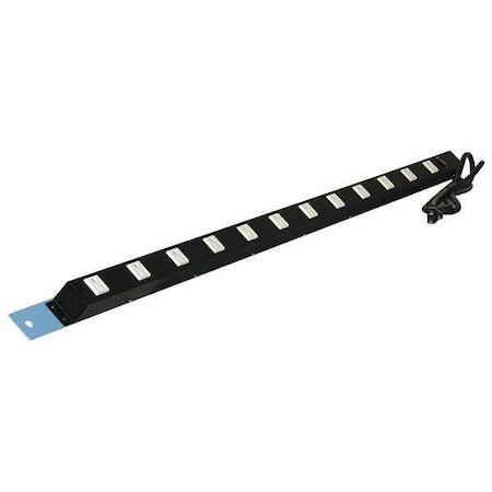 Power Strip, 12 Outlet(s) 6 ft., Blue