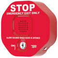 Exit Door Alarm, Red, Polycarbonate, 100 dB