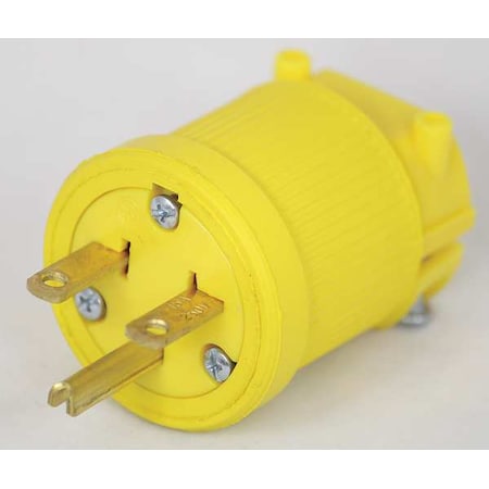 Straight Blade Plug, 6-15P, 15 A, 250V AC, 2 Pole, Screw Terminals, Grounded