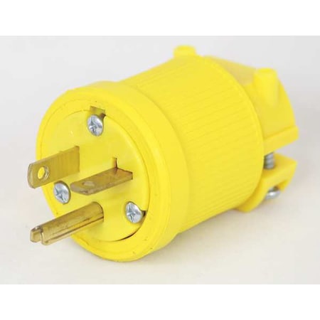 Straight Blade Plug, 5-20P, 20 A, 125V AC, 2 Pole, Screw Terminals, Grounded