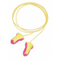 Laser Lite Disposable Corded Earplugs, Foam, Contoured-T Shape, NRR 32 dB, Magenta/Yellow, 5PK