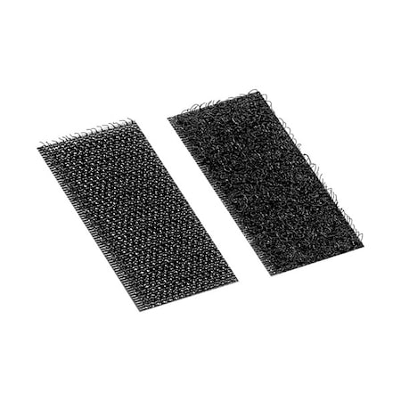 Hook-and-Loop Fastener, Acrylic, 2 in, 1 in W, Black, 100 PK