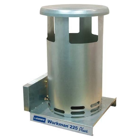 Portable Gas Floor Heater, Liquid Propane, Matchless Piezo, 45,000 to 225,000 BtuH, 16 1/2 in L