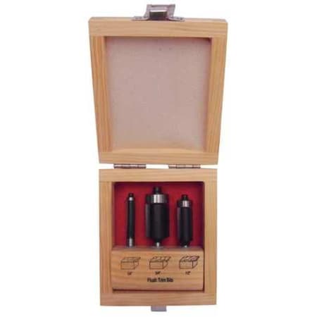 Router Bit Set, Flush Trim, 3 Pc