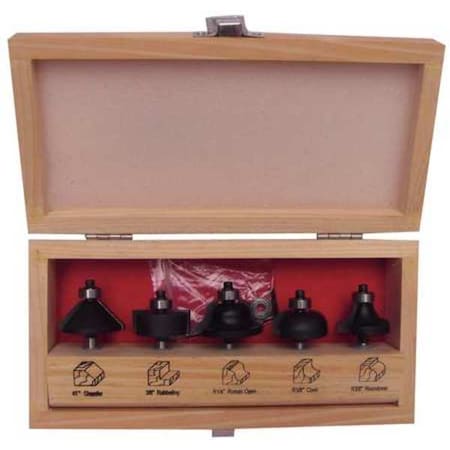 Router Bit Set, 6 Pc