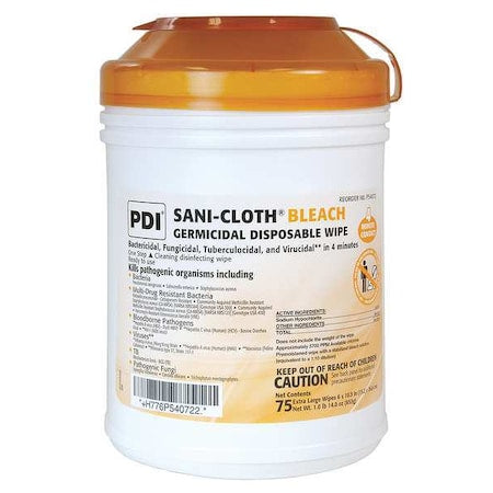 Disinfecting Wipes, 6 x 10-1/2", 75 Pack, 75 Wipes