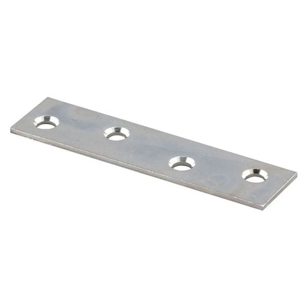Mending Plate, 14 ga. x 3/4 in. x 3 in., Steel Construction, Zinc, PK10