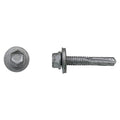 Self-Drilling Screw, #12 x 2 in, Climaseal Steel Flange Hex Head External Hex Drive, 250 PK