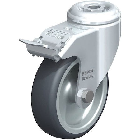Kingpin Swivel Caster,TPR,3-1/8"",Brake