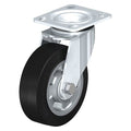 Swivel Plate Caster, Solid Rbr, 6"", 880 lb., Overall Height: 7.52