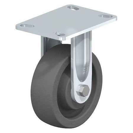 Rigid Plate Caster,Gry Nylon,8"",2000 lb.