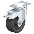 Swivel Plate Caster,Silicone,5"",Brake
