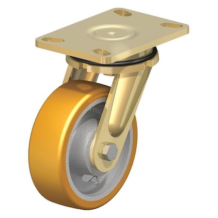 Swivel Plate Caster,PU,5"",1320 lb.