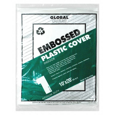 Drop Cloth, Plstc, Embossed, 10x20 ft., PK24