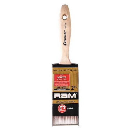 2" Flat Firm, Polyester Bristle, Paint Brush, Wood Handle, 12 PK