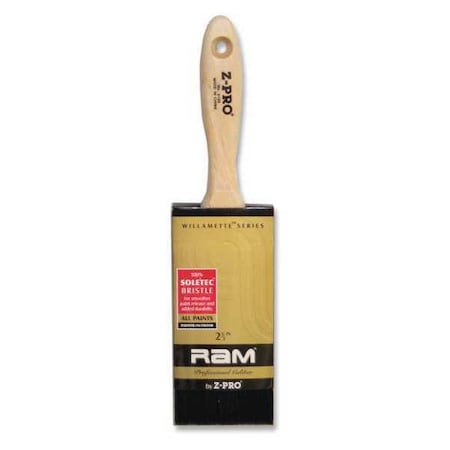 2-1/2" Flat Firm, Polyester Bristle, Paint Brush, Wood Handle, 12 PK