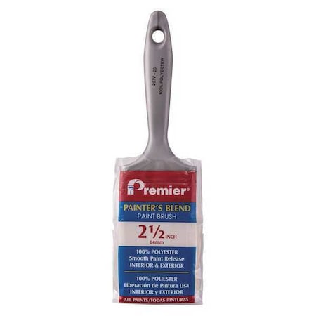 2-1/2" Varnish Polyester Bristle, Paint Brush, Plastic Handle, 12 PK