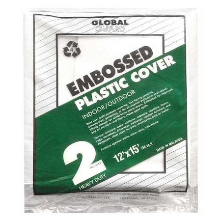 Drop Cloth, Plstc, Embossed, 12x15 ft., PK24