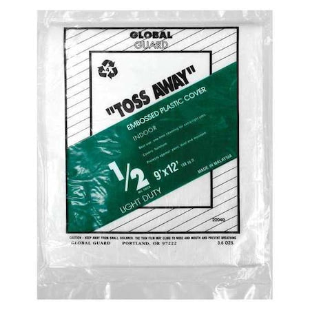 Drop Cloth, Plastc, Embossed, 9x12 ft., PK72