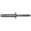 Blind Rivet, Dome Head, 0.1875 in Dia., 0.541 in L, Steel Body, 100 PK