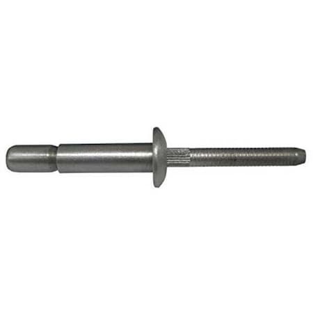 Blind Rivet, Dome Head, 0.1875 in Dia., 0.541 in L, Steel Body, 100 PK