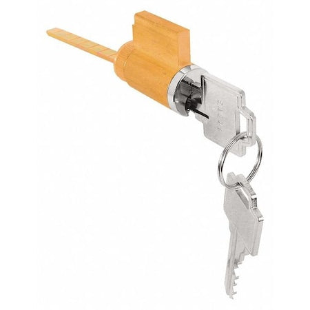 Sliding Door Lock, Chrome, 1-1/4" For Door Thickness, 2 Number of Keys, Keyed Alike Key Type