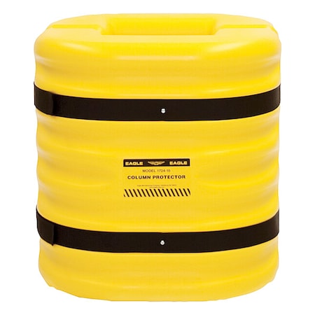 Column Protectr, Fits 10 in., HDPE, Yllw