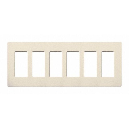 Designer Wall Plates, Number of Gangs: 6 Thermoset, Gloss Finish, Light Almond