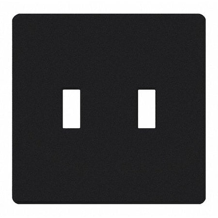 Traditional Fassada Wall Plates, Number of Gangs: 2 Gloss Finish, Black