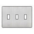 Traditional Fassada Wall Plates, Number of Gangs: 3 Satin Finish, Stainless Steel