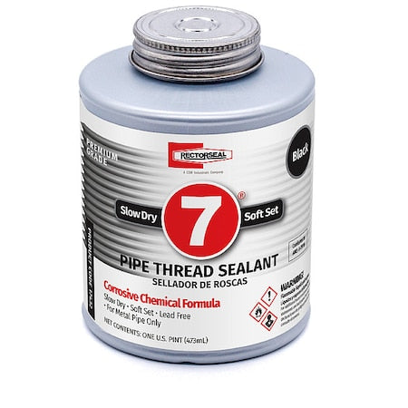 Pipe Thread Sealant 16 fl oz, Brush-Top Can, No. 7, Black, Paste