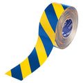 Floor Marking Tape, Blue/Ylw, 3"W, 100ft