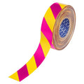 Floor Marking Tape, Pink/Ylw, 4"W, 100ft