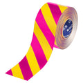 Floor Marking Tape, Pink/Ylw, 2"W, 100ft