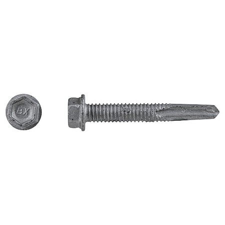 Self-Drilling Screw, #12 x 1-1/2 in, Climaseal Steel Flange Hex Head External Hex Drive, 250 PK