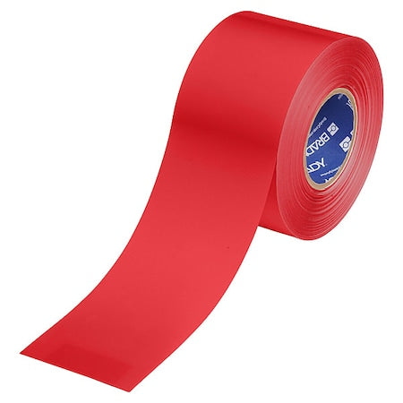 Floor Marking Tape, Red, 4"W, 100ft