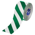Floor Marking Tape, Green/White, 4"W, 100ft