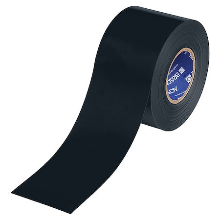 Floor Marking Tape, Black, 4"W, 100ft
