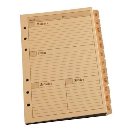 5"" x 7"" Planner Calendar Pages, Tan