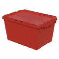 Attached Lid Container, 12 gal Volume Cap., 21 1/2 in L, 15 1/4 in W, 12 1/2 in H, Red