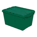 Attached Lid Container, 12 gal Volume Cap., 21 1/2 in L, 15 1/4 in W, 12 1/2 in H, Green