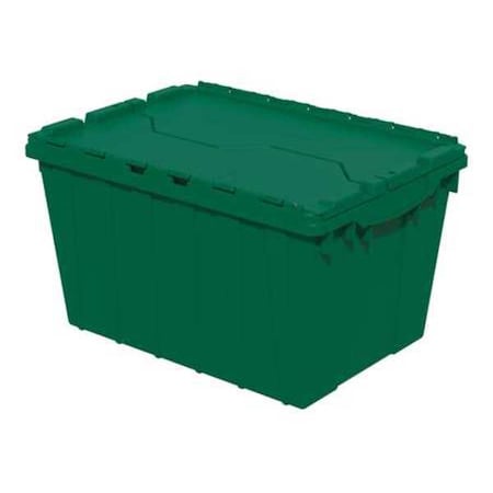 Attached Lid Container, 12 gal Volume Cap., 21 1/2 in L, 15 1/4 in W, 12 1/2 in H, Green