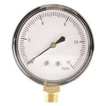 Low Pressure Gauge, 0 to 15 psi, 2 1/2 in Dial, 1/4 in NPT, Bottom Location, Steel Case Material