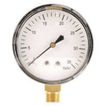 Low Pressure Gauge, 0 to 32 psi, 2 1/2 in Dial, 1/4 in NPT, Bottom Location, Steel Case Material