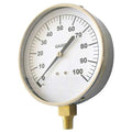 Industrial Compound Gauge, 30 to 0 to 100 psi, 4 1/2 in Dial, 1/4 in NPT, Bottom Location