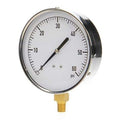 Industrial Pressure Gauge, 0 to 60 psi, 4 1/2 in Dial, 1/4 in NPT, Bottom Location