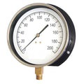 Industrial Pressure Gauge, 0 to 200 psi, 4 1/2 in Dial, 1/4 in NPT, Bottom Location
