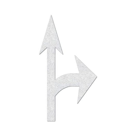 Preformed Thermoplastic Pavement Markings, Thermoplastic, 12 3/4 ft Length, 7 ft Width, White